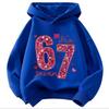 Kinder Kapuzenpullover Glitzer 67 Sechs Sieben Zahl Herz Aufdruck Langarm Pullover Sweatshirt Mädchen Freizeit Herbst Oberbekleidung