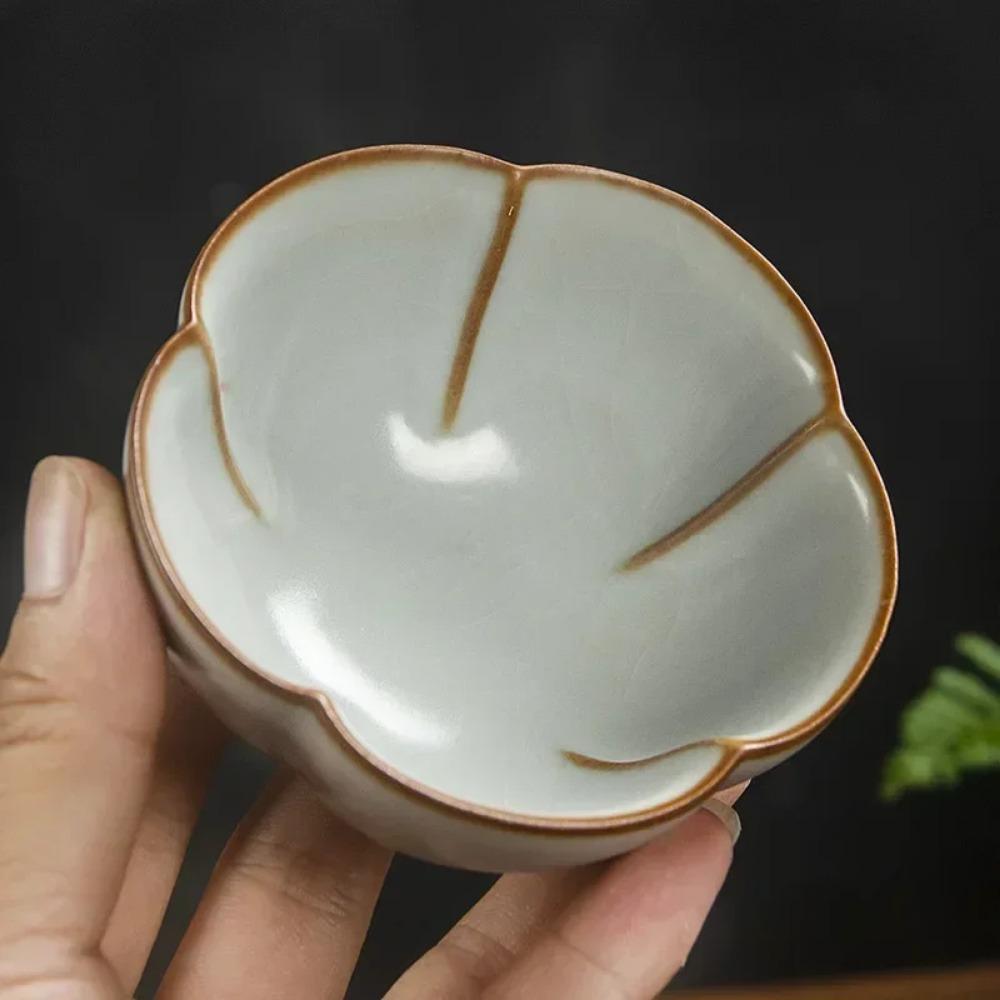 Ru Kiln Kung Fu Tea Cup, Master Cup, Single Cup, Gracked Glaze Cups, Ru-Porcelain Tea Bowl, Ceramic Large 100ml