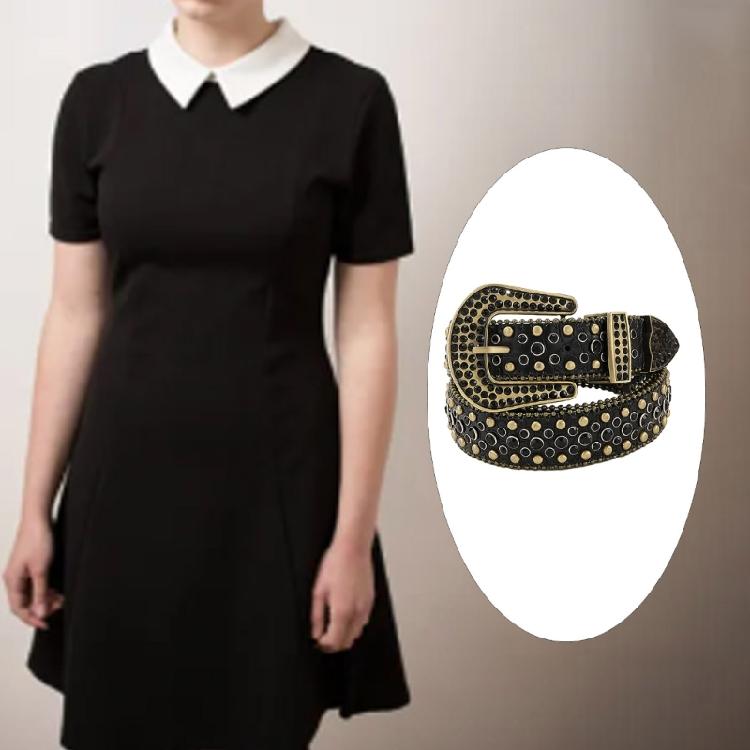 Fashion Adult Rhinestone Belt PU Waist Belt Wear Resistant Shimmering Belt