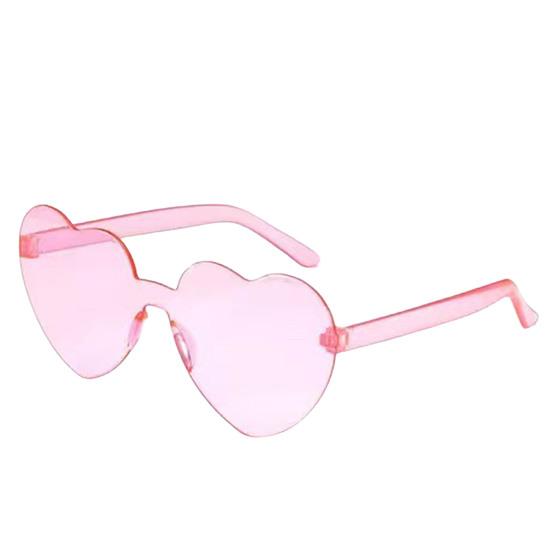 Lady Sunglasses Eye Protection Solid Color Cute Heart Shape Transparent Outdoor Sunglasses for Travel
