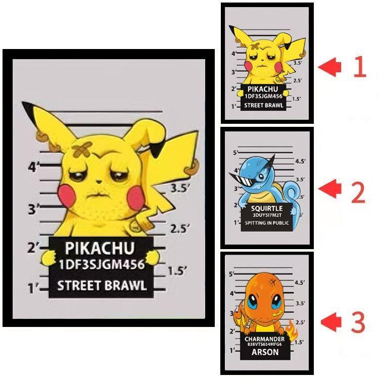 Hello Kitty & One Piece 3D Lentikulärt Pokemon-affisch