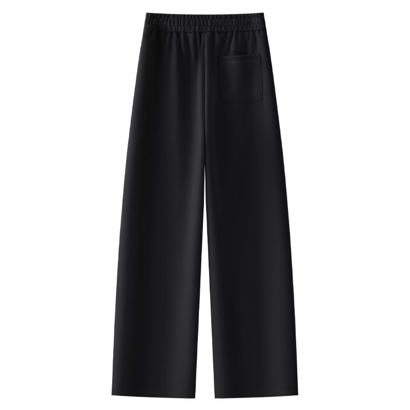 Women's Gray Scimitar High-Waisted Wide-Leg Sweatpants, 2025 Spring/Autumn Collection - Slimming, Loose, Straight-Leg Casual Sports.