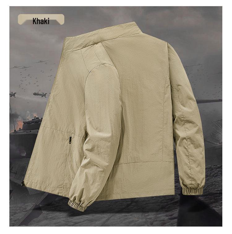 2025 Bestseller: American Style Men's Windproof Waterproof Stand Collar Jacket for Spring & Autumn - Versatile Casual Sport Outdoor Outerwear.
