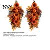 Thanksgiving Door Decor Fall Sunflower Swags Wreath, Maple Leaves And Berries Hanging Artificial Garland Autumn Seasonal Farmhouse Front Ornament for