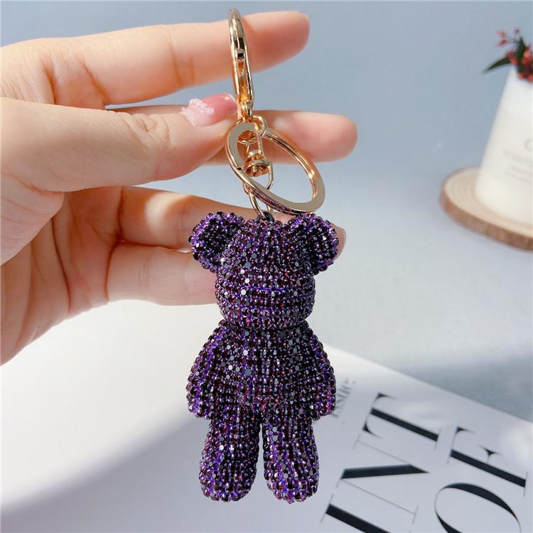 Creative Diamond Studded Teddy Bear Keychain, Japanese and Korean Cartoon Doll, Cute Internet Celebrity Car Keychaindiamond Bag