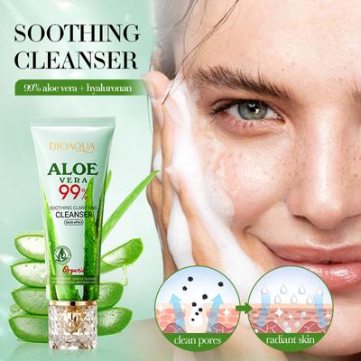 BIOAOUA Kojący, delikatny żel do mycia twarzy Aloe Vera