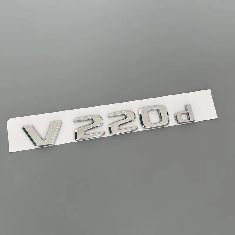 3D Buchstaben V200d V220d V250d V300d V350d ABS Emblem für Mercedes Benz V-Klasse Auto Kotflügel Plakette Kofferraum Namensschild Logo Aufkleber gray