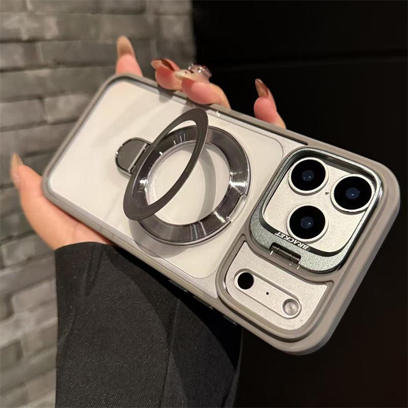 For Lens Stand Phone Cases For For Iphone 17 16 1 14 13 12 11 Pro Max Plus Air Case Magnetic Ring Holder Shockproof Cover