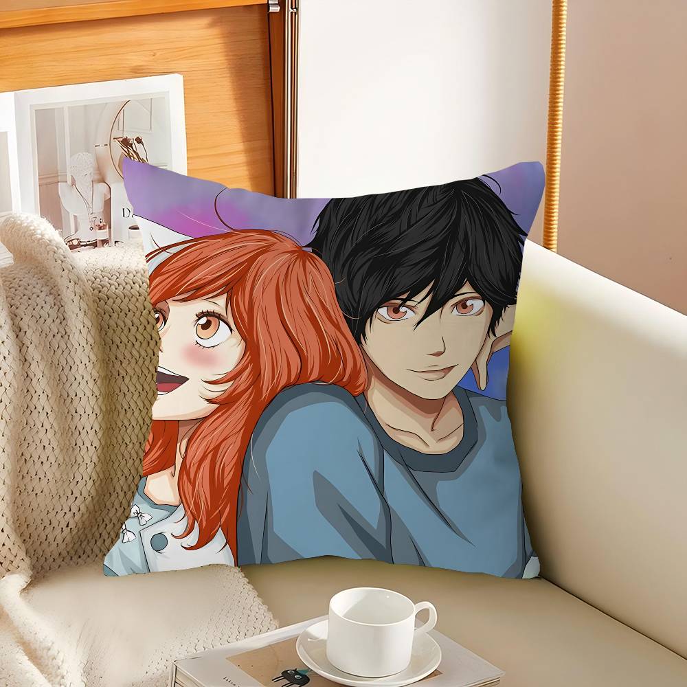 A-Ao H-Haru R-Ride Anime Pillow Covers Cartoon Sofa Decorative Home Double-sided Printing Short Plush Cute Cushion Cover