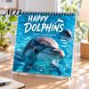 Twelve Month Agenda Happy Dolphins 2027 Wall Calendar, Cute Ocean Animal 12 Daily To-do Notes Planner, Funny Dolphin Photography Hanging Calendar for