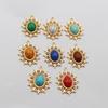 Factory direct sales of 8 pieces of 23 * 32mm oval flat bottomed turquoise pendant, suitable for DIY clothing necklace pendants