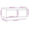 Coffee Table Black 80 X 50 X 35 Cm Solid Pine Wood