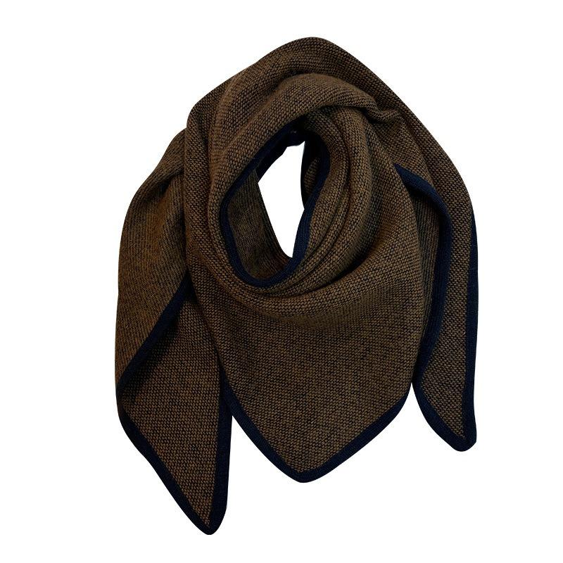 Ingenious Handmade Hemming! 100% Wool Triangle Scarf Women's Winter Versatile Solid Color Shawl Scarf Dual-purpose
