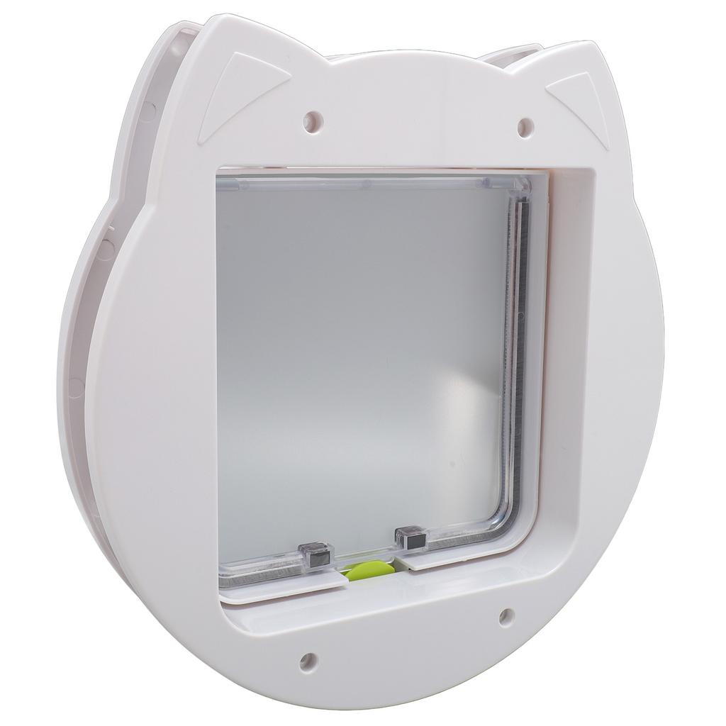 Katzenklappe Tür Transparent Leise Verschleißfest 2-Wege Abschließbar Katze Innen Außentür für Haustiere Katzen