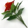 Artificial Red Anthurium Flower Bunch - 12 Heads, Perfect for Wall Decor, Wedding Ornaments, Potted Displays