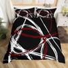 Circles Lines Bedding Set, Duvet Cover For Kids Boys Girls, Geometry Comforter Cover Decor Room, Quilt Cover With 2 Pillowcases