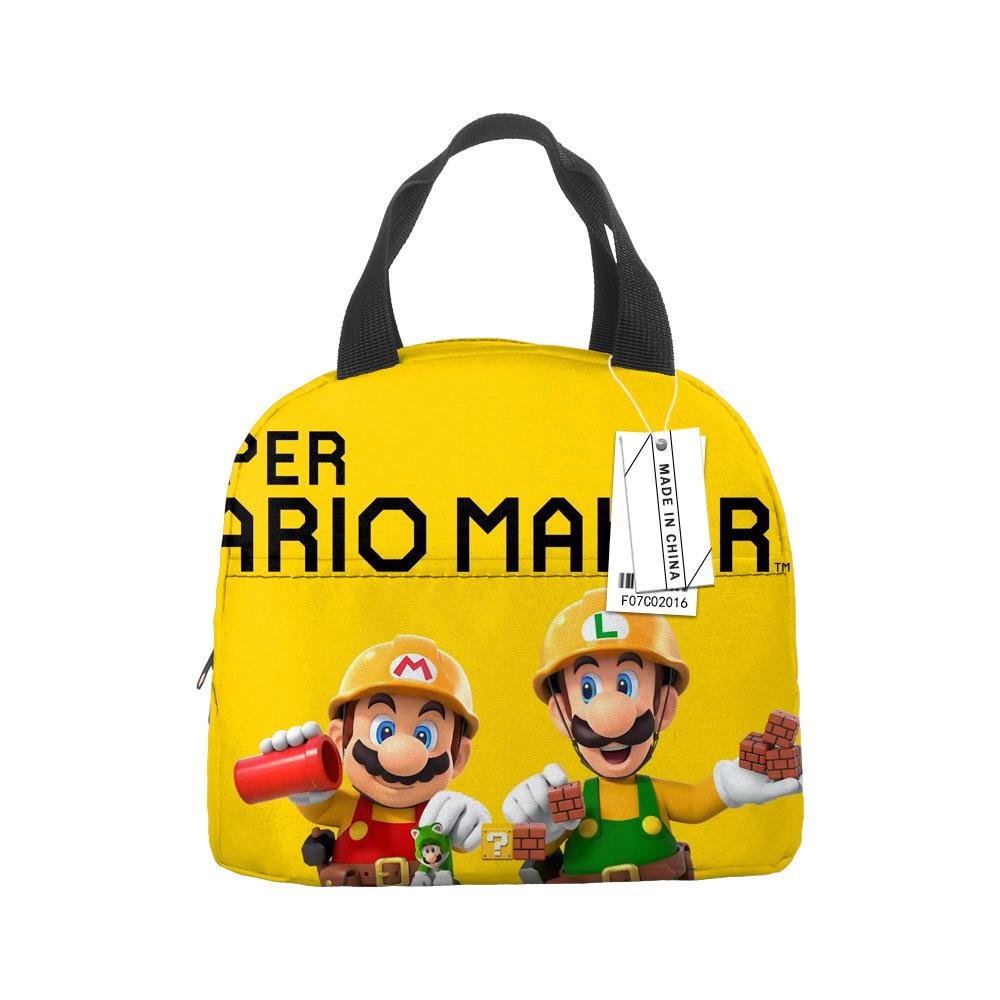 Mario Portable Bento Bag Lunch Box Bag Student Children'S Meal Bag Lunch Box Bag Bento Bag Aluminum Foil Lunch Bag Thermal Insulation