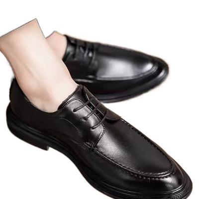 Business Dress Casual Shoes New British Soft Leather Soft Sole Inner Height Increase Groom Wedding Shoes