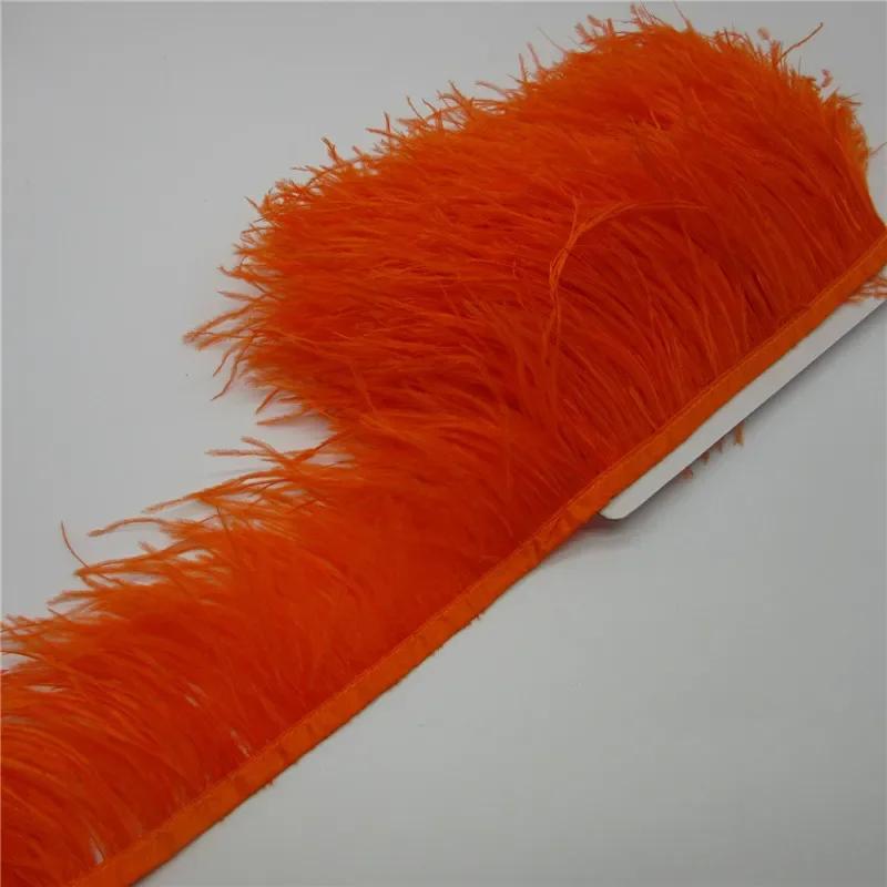 Feather1Meter Fluffy White Ostrich Feathers Trim Fringe 8-10cm Feather Ribbon for Wedding Party Sewing Dress Clothing Decoration Crafts