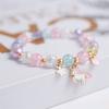 Girls First Day of School Bracelet Cute Friendship Princess Bracelet for Kids Cartoon Rabbit Unicorn Charms Jewelry Accessories