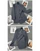 Women's Petite Gray Loose Two-Piece Suit Jacket Set - Early Spring 2025 Casual Blazer