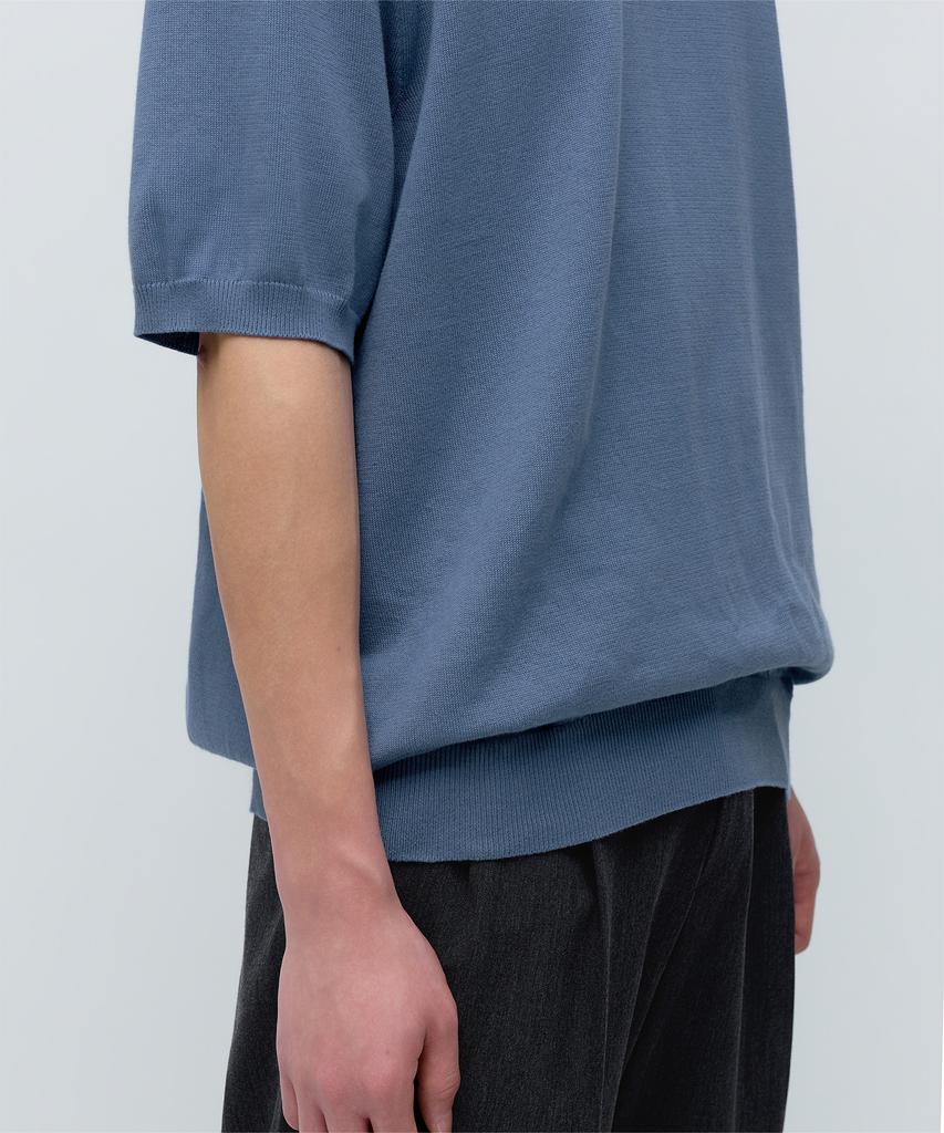 MUSINSA STANDARD Washable Supima Cotton Crew Neck Short Sleeve Knit [Blue Gray]