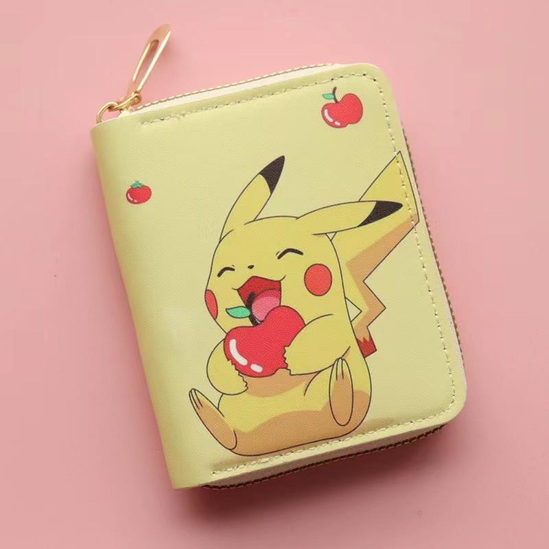 

LATEST Pokemon Wallet Japanese Cartoon Adorable Coin Purse Around Pikachu Wallets Fashion Leather Zipper Wallet Children Birth Date Present opp bag