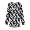 Women's Plus Size Top, Garden Collar Long Sleeved Shirt, Fashionable Floral Print Casual Top
