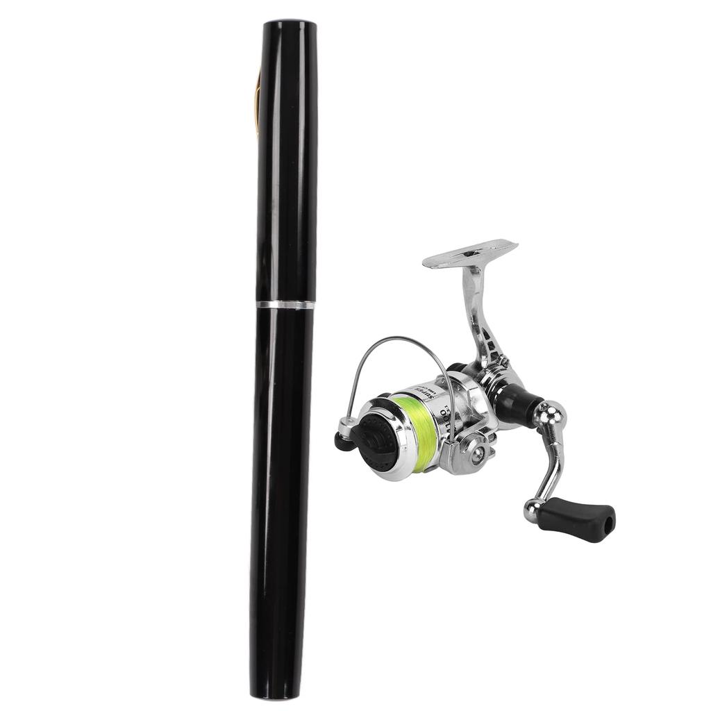 Pocket fishing pole with reel ultralight mini retractable fishing rod kit for and ice fishing wheel, material, pen-shaped design, sea, rock, stream,