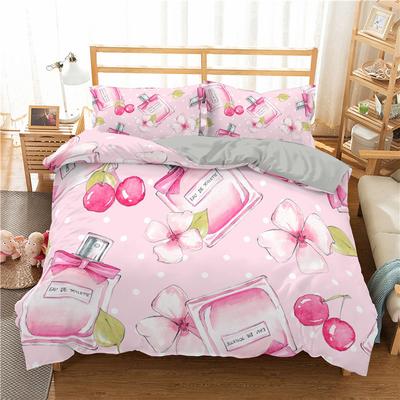 Mode Bettwäscheset Make-up Kosmetik Thema Bettbezug Polyester Parfüm Lippenstift Nagellack Pinsel Druck Steppdecke König Größe