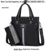 Men's Oxford Cloth Vertical Crossbody Shoulder Bag - Business Casual Style