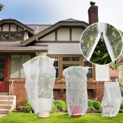 Large Fruit Tree Netting Bag Insect-proof Mesh Cover with Zipper Breathable Drawstring Design Easy To Use