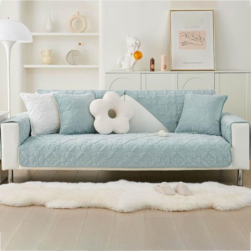 Nordycki współczesny prosty styl poduszka na sofę całoroczna uniwersalna antypoślizgowa trójwymiarowa drukowana jednokolorowa narzuta na sofę