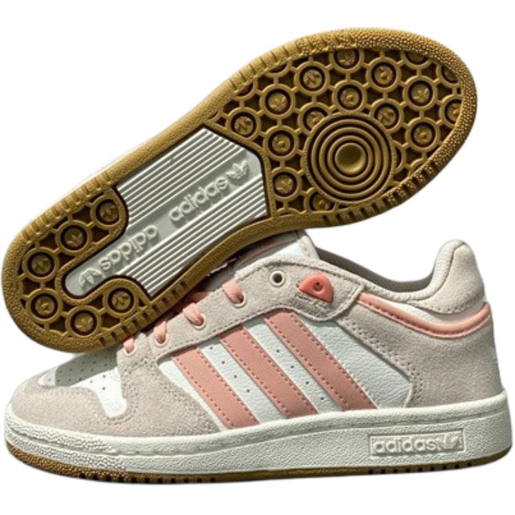 Adidas Originals Anti Slip Wear Resistant Low Top Skateboard Shoes Unisex White Pink Sneakers JI3361