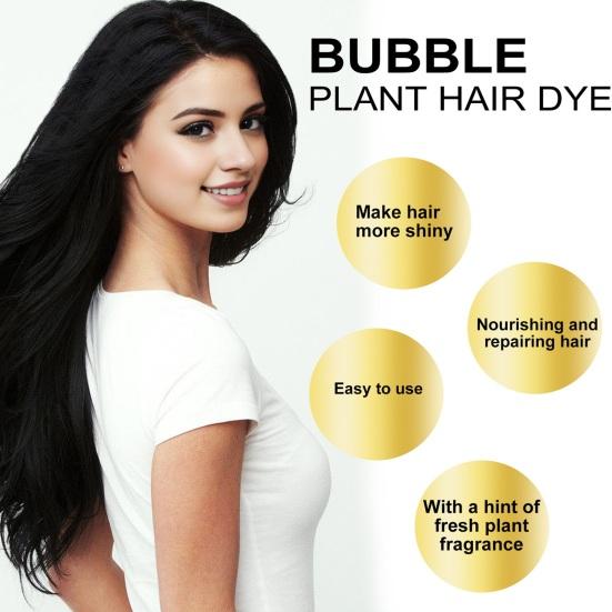 10Pcs 30ML Blase Haar Farbstoff Sanfte Natürliche Pflanzen Extrakt Färbung Shampoo Männer Frauen Botanische Blase Färben Schaum