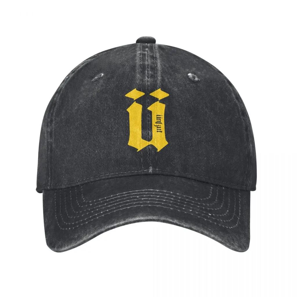 Unkut 100 Cotton Bold Print Demin Cap Durable for All Seasons Mens Hats Womens Baseball Cap