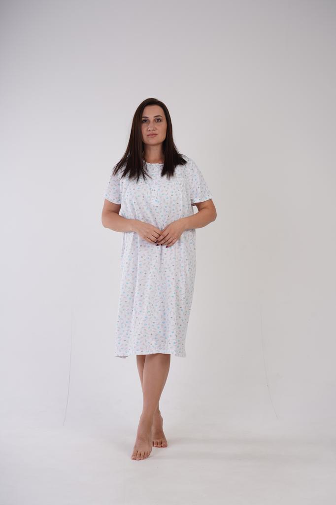 Cotton Nightgown 1XL Vienetta Short Sleeve Plus Size