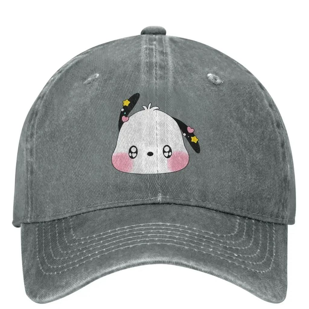 Kawaii Hund Pochacco Baseballkappe Jagd Camping Qualität Hip Hop Hüte Unisex Teenager Stilvolle Sonnenblenden Snapback Kappe
