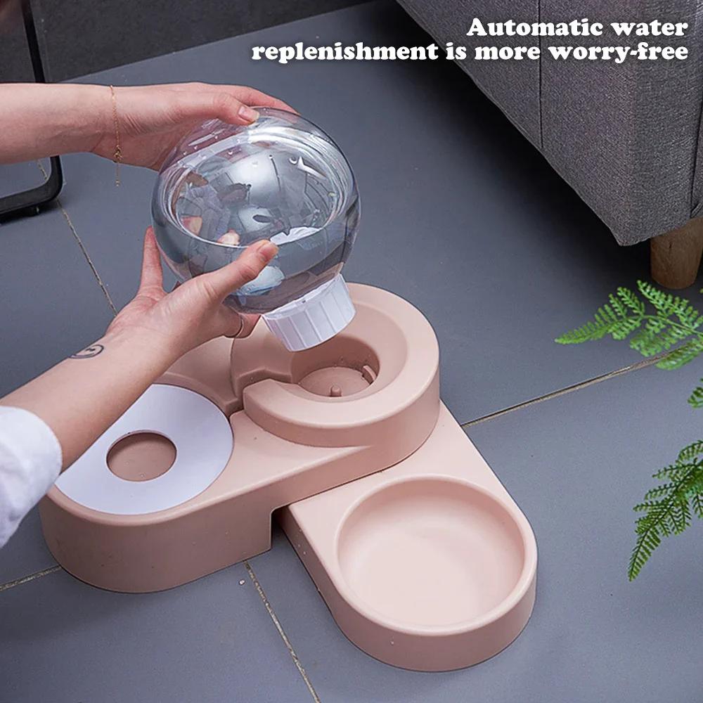 Automatic Feeder for Cat, Dog, Kitten - 1.8L Food and Water Container, Bubble Pet Bowls, Fountain Drinking, Pet Supplies