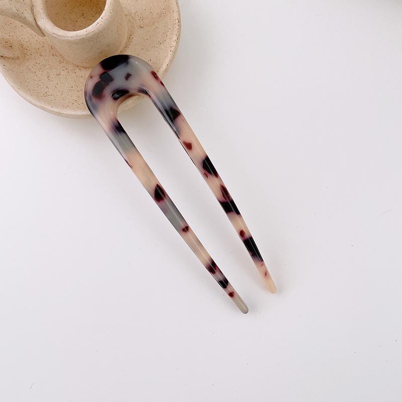 Fashion Hair Stick Women Acetate Hair Clip Large 11cm Thicken U-shaped Colorful Hair Stick Girls Hair Accessories Hair Clips New