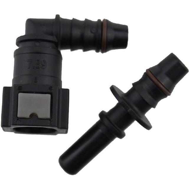 7.89mm SAE 5/16"(8mm) ID8 Elbow 90 Degree Nylon Fuel Line Quick Connect Release Hose Replacement Female Connector (2 Pack)