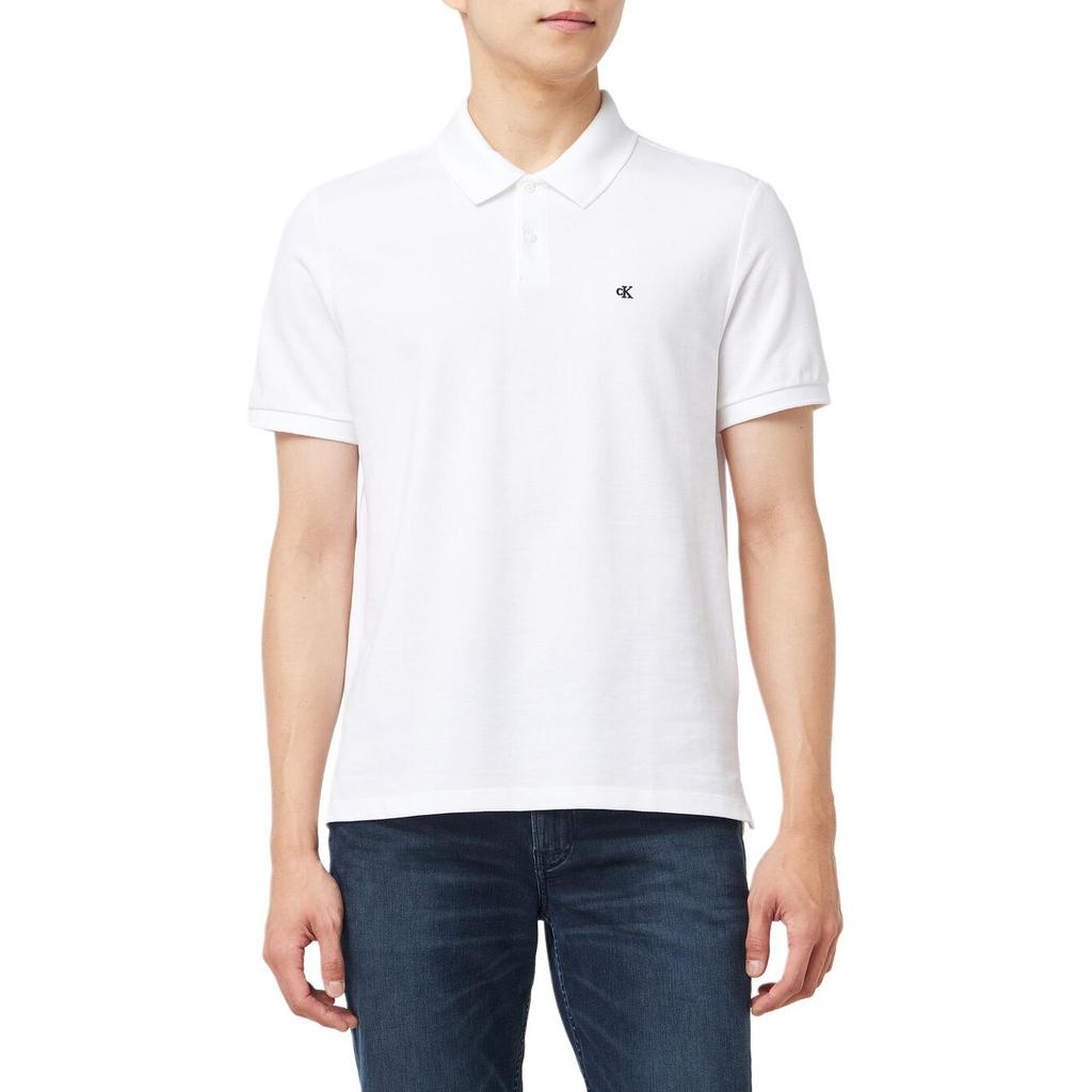 Calvin Klein Minimalist Commuter Versatile Comfortable Slim Fit Basic Solid Color Logo Embroidered Short Sleeve Polo Shirt Men Tops 40EM269-YAF