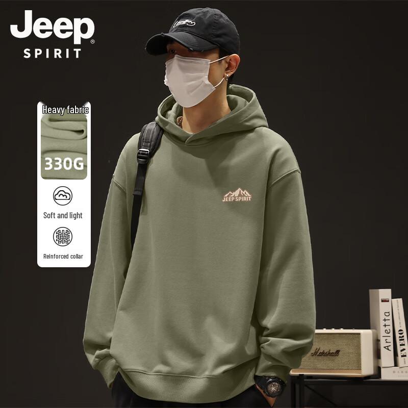

JEEP SPIRIT Men s Embroidered Mountain Hooded Sweatshirt 3XL