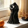 3D Geprinte Doodshoofd Beelden Dansend Grim Koppel Beeldje, Gotisch Met Kap Schedel Niche Verzamelaars Beeld, Donkere Esthetiek Tafelblad Decoratie, Halloween