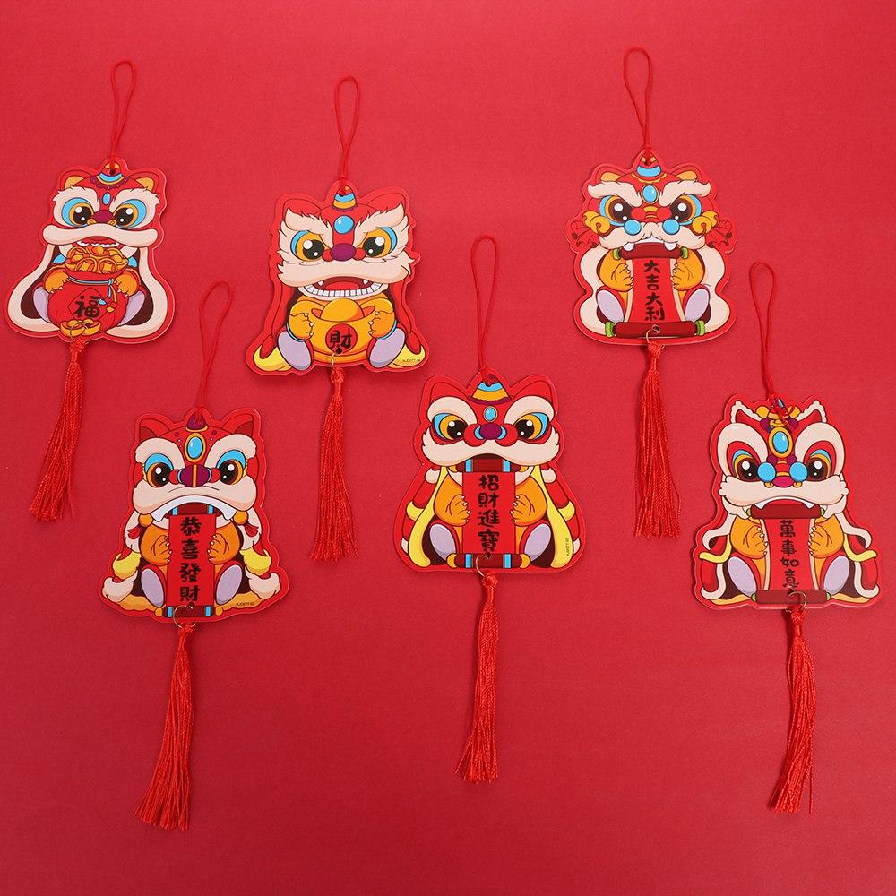 6pcs/set Paper Potted Plant Pendant Tassel Lunar Year Tree Pendant Spring Festival Decorations