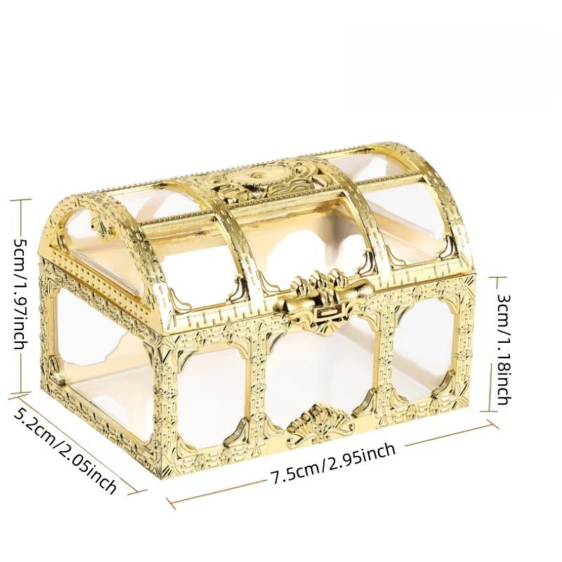 18pcs Vintage Transparent Wedding Gift Boxes with Golden-Tone Lids Plastic Favor Boxes with Secure Locking Latches for Wedding