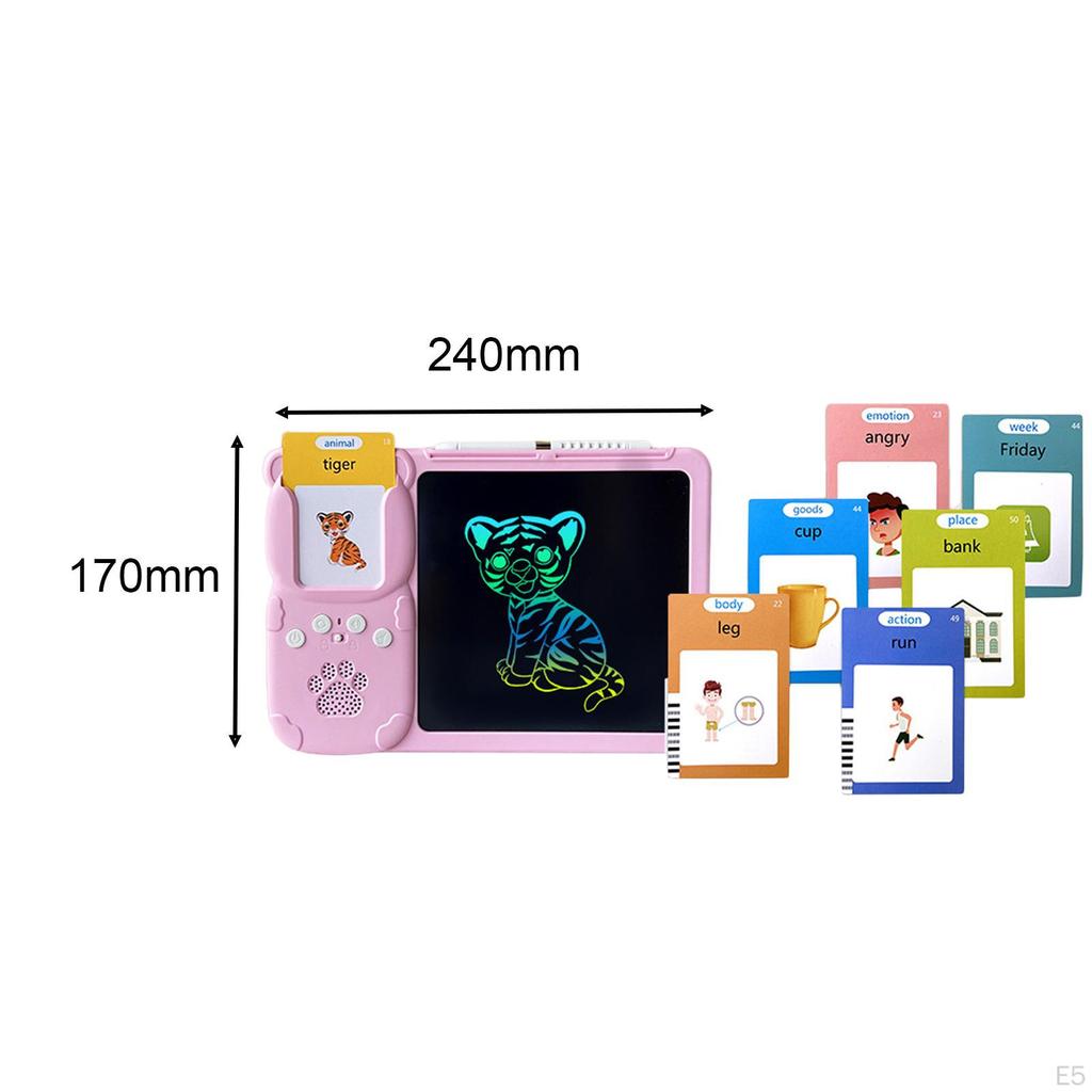 2 in 1 Talking Flash Cards Writing Tablet with Drawing Pad Early Educational Device Learning Toys
