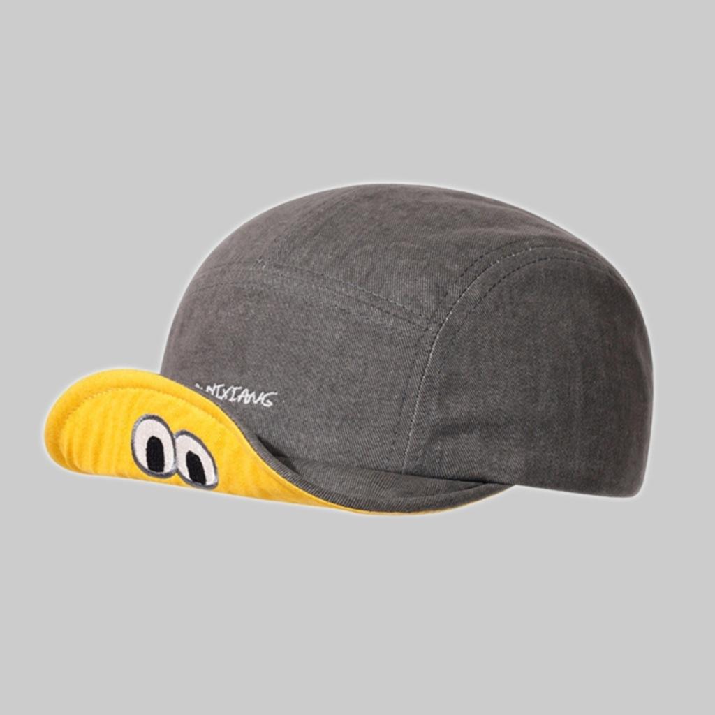

Cute and quirky embroidered baseball cap for men and women, outdoor hiking hat that makes your face look smaller Adjustable темно серый