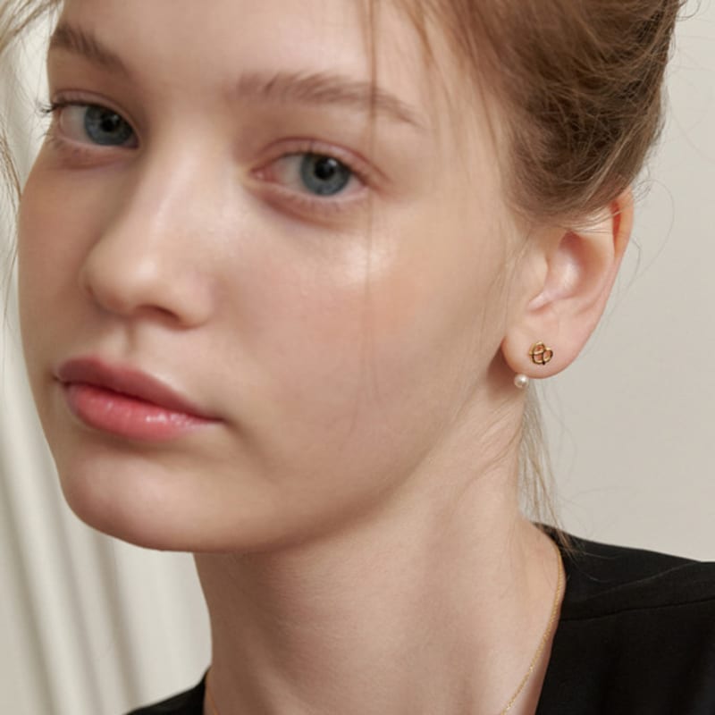 Tatiana (925 Silver) Hug Heart Pearl Ear Jacket Earrings EC3080