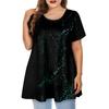 Women's Large Top Round Neck Printing Loose A-line Short Sleeve T-shirt